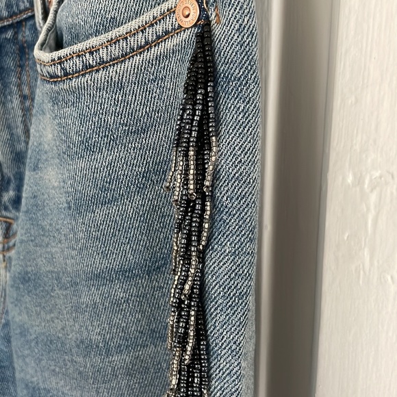 LIKE NEW | 7 for all mankind luxe vintage jeans with beaded fringe detail - Picture 7 of 10